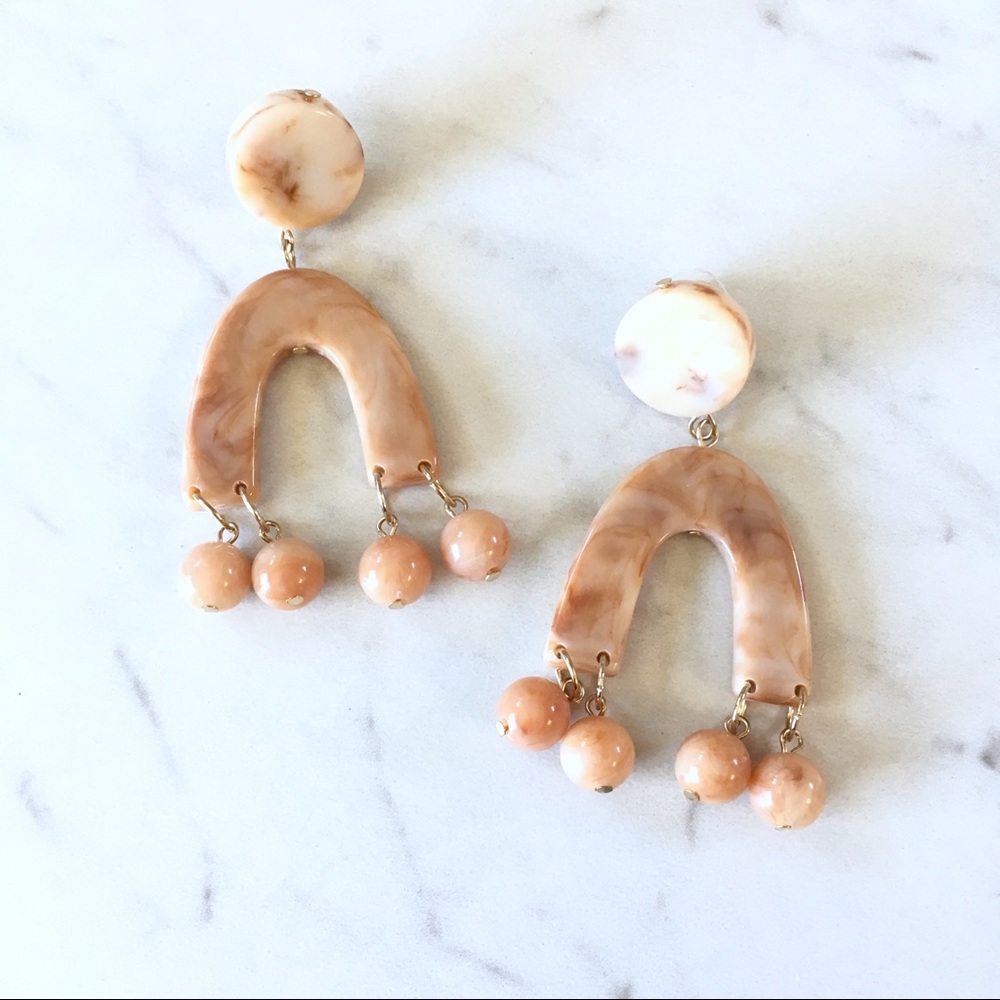Marbled Coral Acrylic Multi Shape Earrings